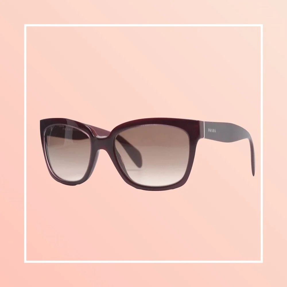 Prada Burgundy Gradient Square Sunglasses